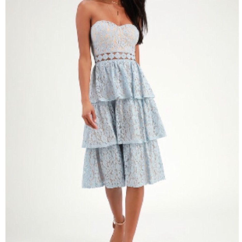 Super Cute! LuLus NWT blue lace cocktail dress